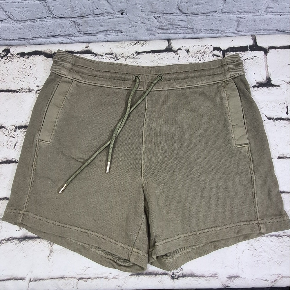 Tommy Bahama Women's Sweat Shorts Sz S Olive Green Lounge Drawstring 100% Cotton